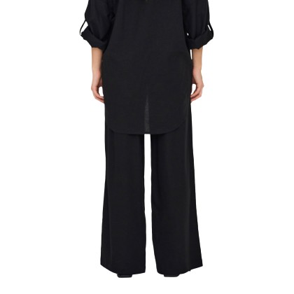 Only Onlcaro Mw Linen Bl Pull-up Pant Cc Pnt Black Only Onlcaro Mw Linen Bl Pull-up Pant Cc Pnt Black