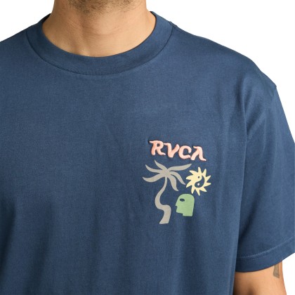 Rvca T-shirt Deep Think Moody Blue Rvca T-shirt Deep Think Moody Blue