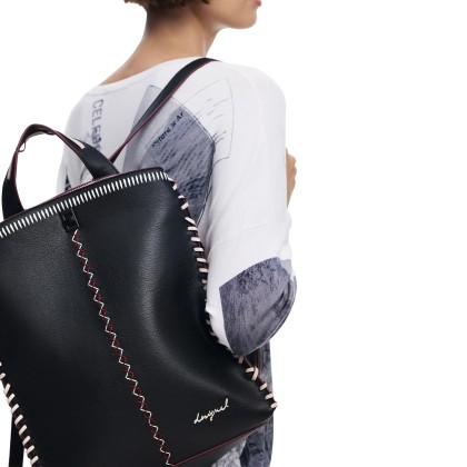 Desigual Mochila Manhattan Pespuntes Sumy Preto Desigual Mochila Manhattan Pespuntes Sumy Preto