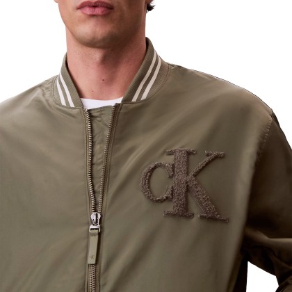 Calvin Klein Casaco Jeans Tipped Hero Bomber Beige Calvin Klein Casaco Jeans Tipped Hero Bomber Beige