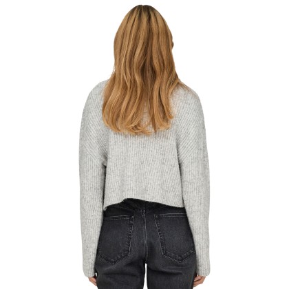 Only Onlmelanie L/s Rollneck Pullover Kntnoos Light Grey Melange