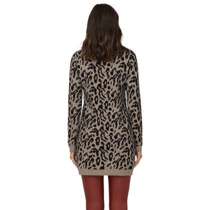 Only  Vestido Jenni  Knt Nca Fossil Black Leo