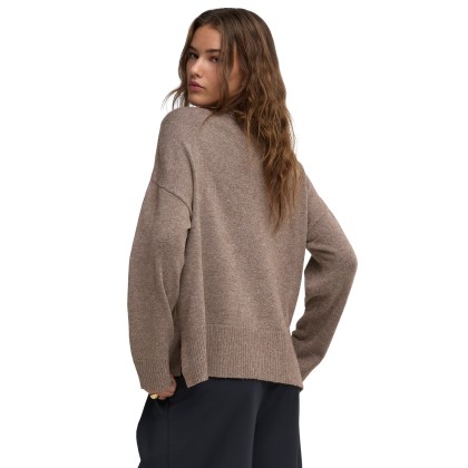 Only Camisola Mary High Neck Slit Knt Shaved Chocolate Melange Only Camisola Mary High Neck Slit Knt Shaved Chocolate Melange