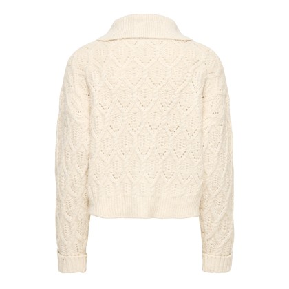 Only Casaco Freja Cable Zip Highneck Knt Birch Silver Zip Only Casaco Freja Cable Zip Highneck Knt Birch Silver Zip