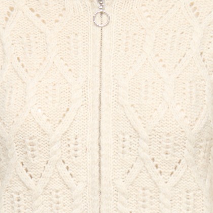 Only Casaco Freja Cable Zip Highneck Knt Birch Silver Zip Only Casaco Freja Cable Zip Highneck Knt Birch Silver Zip