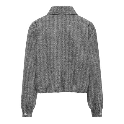Only Casaco Caisa Harringbone Dark Grey Melange Only Casaco Caisa Harringbone Dark Grey Melange